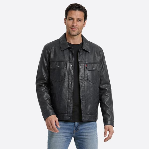 Mens Levi's(R) 2 Chest Pockets Faux Leather Coat